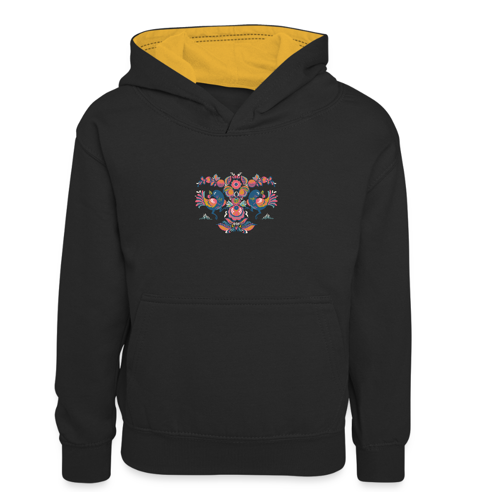 Teenager contrast-hoodie/kinderen contrast-hoodie - zwart/goud
