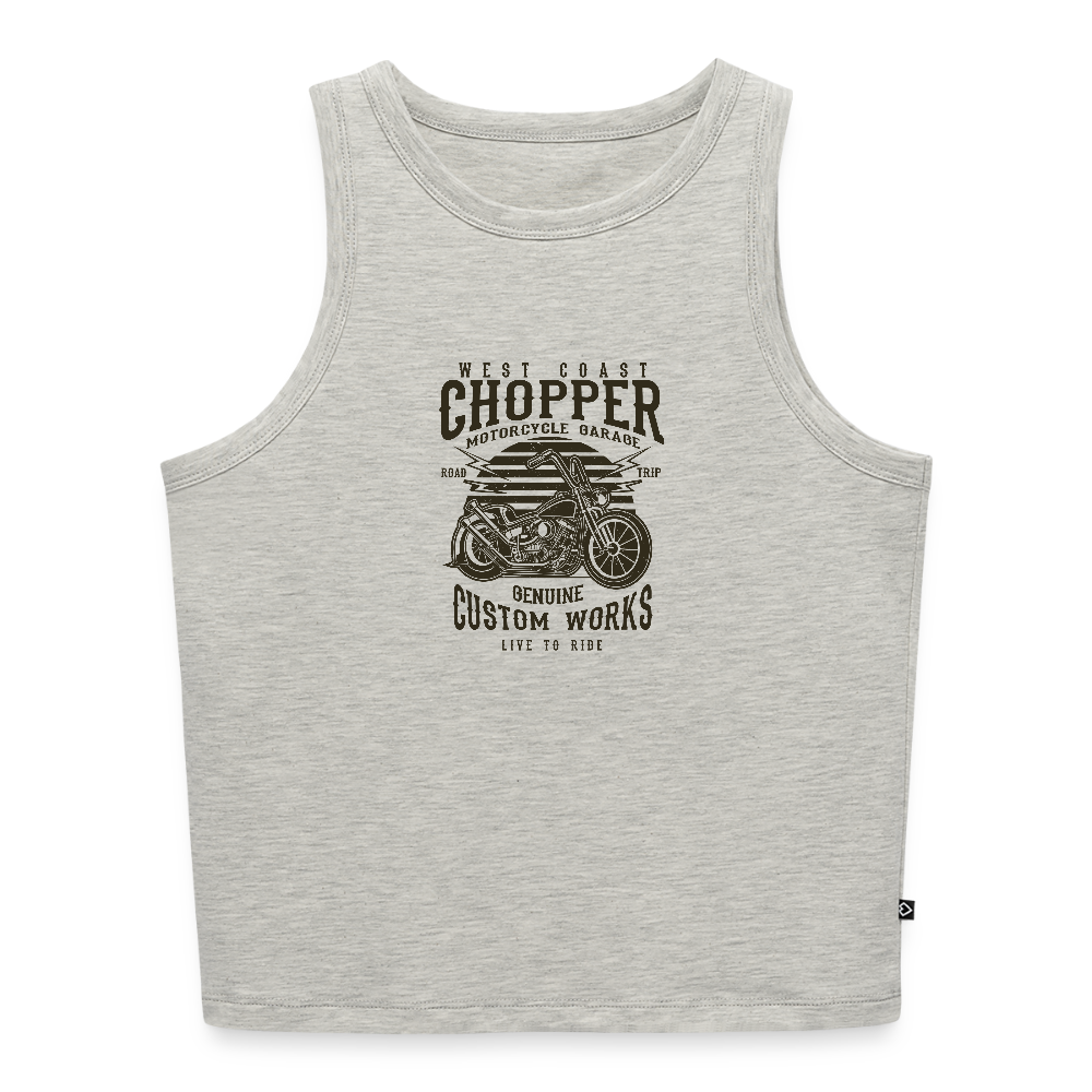 Vrouwen cropped tanktop - grijs gemêleerd