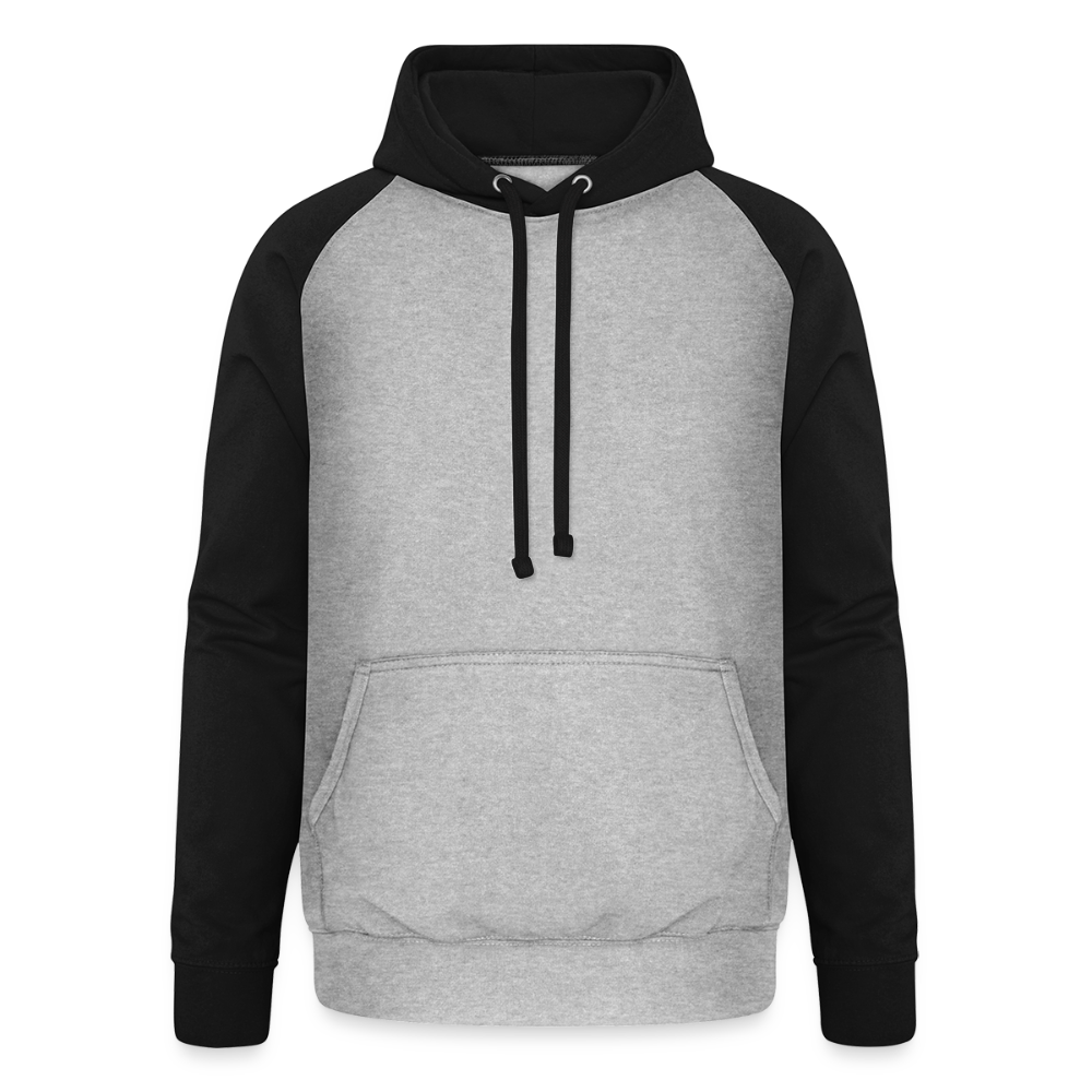 Unisex baseball hoodie - grijs gemêleerd/zwart