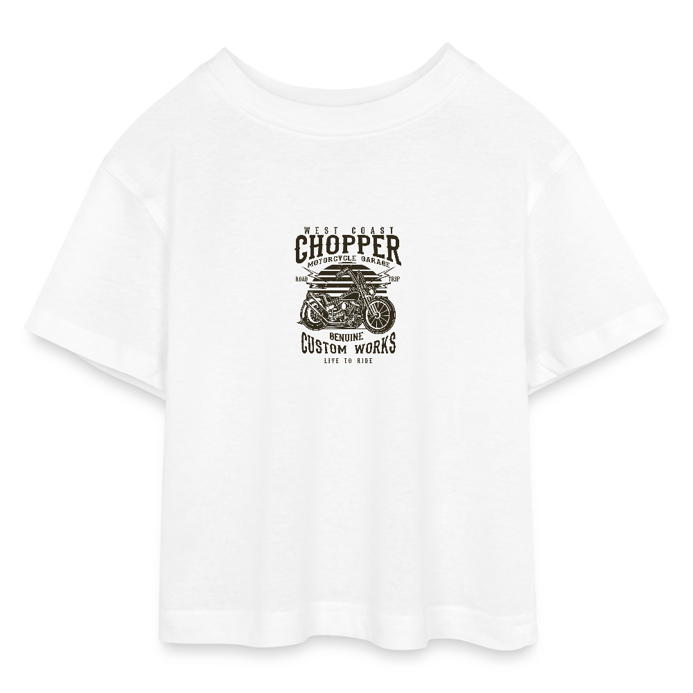 Tieners cropped jersey T-shirt - wit