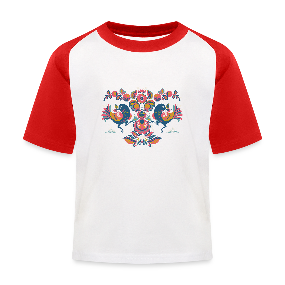 Kinderen baseball T-shirt - wit/rood