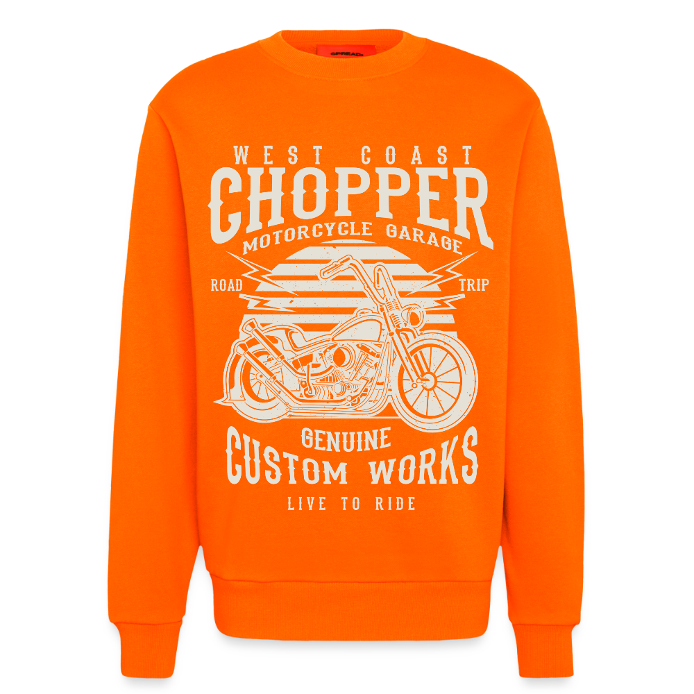 Organic relaxed crewneck made in EU - SUNSET ORANGE