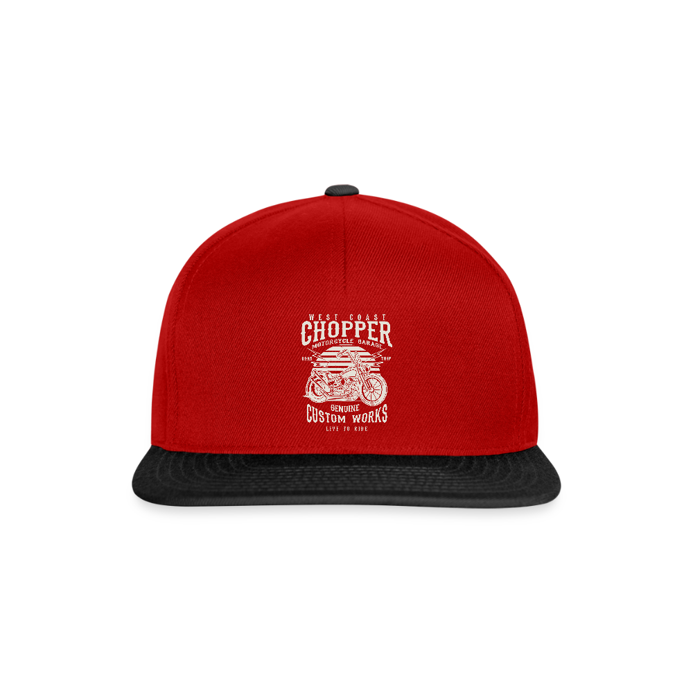 Snapback cap - rood/zwart