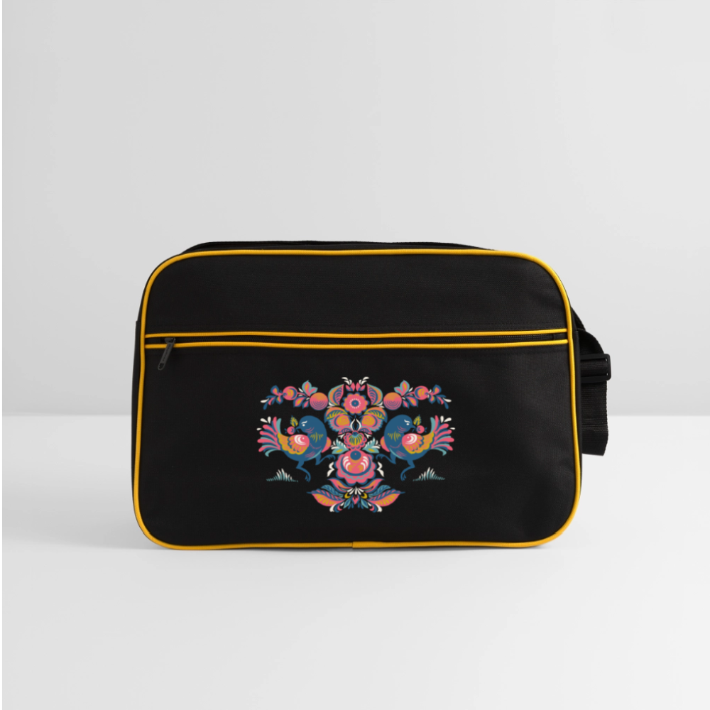 Retro-tas - zwart/goud geel