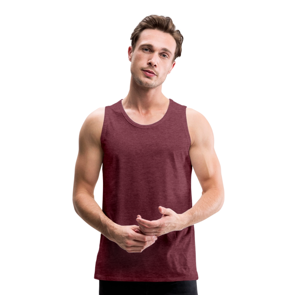 Mannen Premium tank top - bordeaux gemêleerd