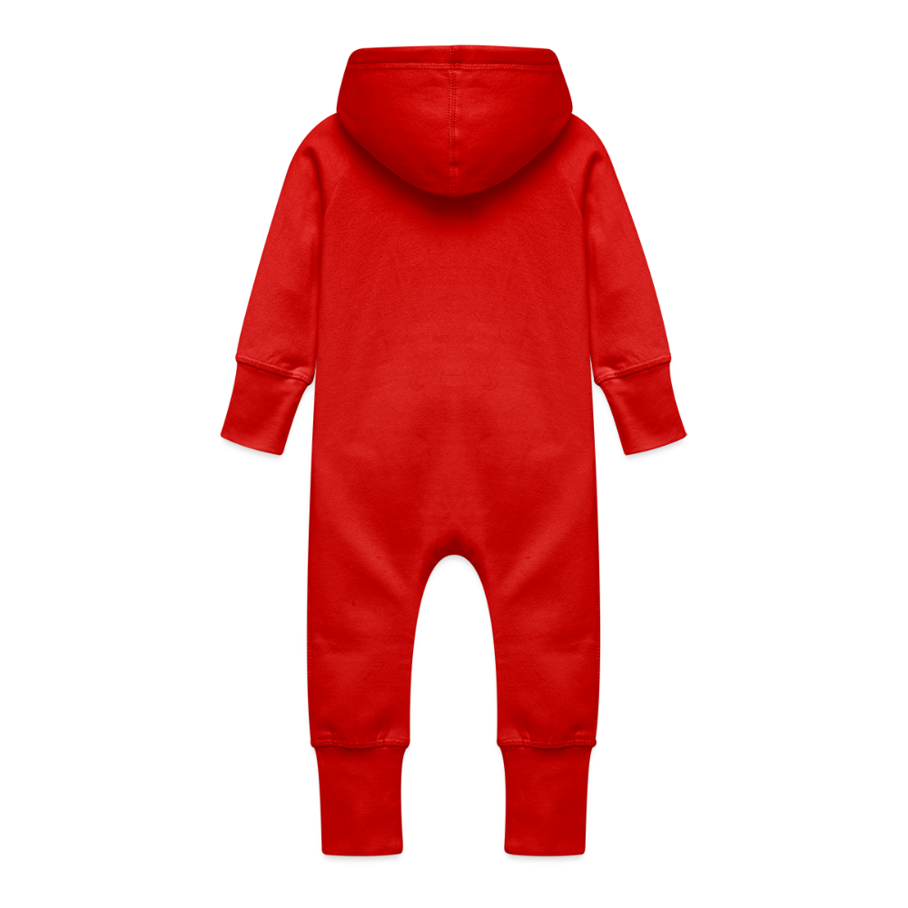 Baby bio sweat kruippakje met capuchon - rood