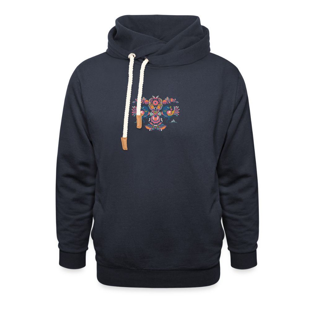 Unisex sjaalkraag hoodie - navy