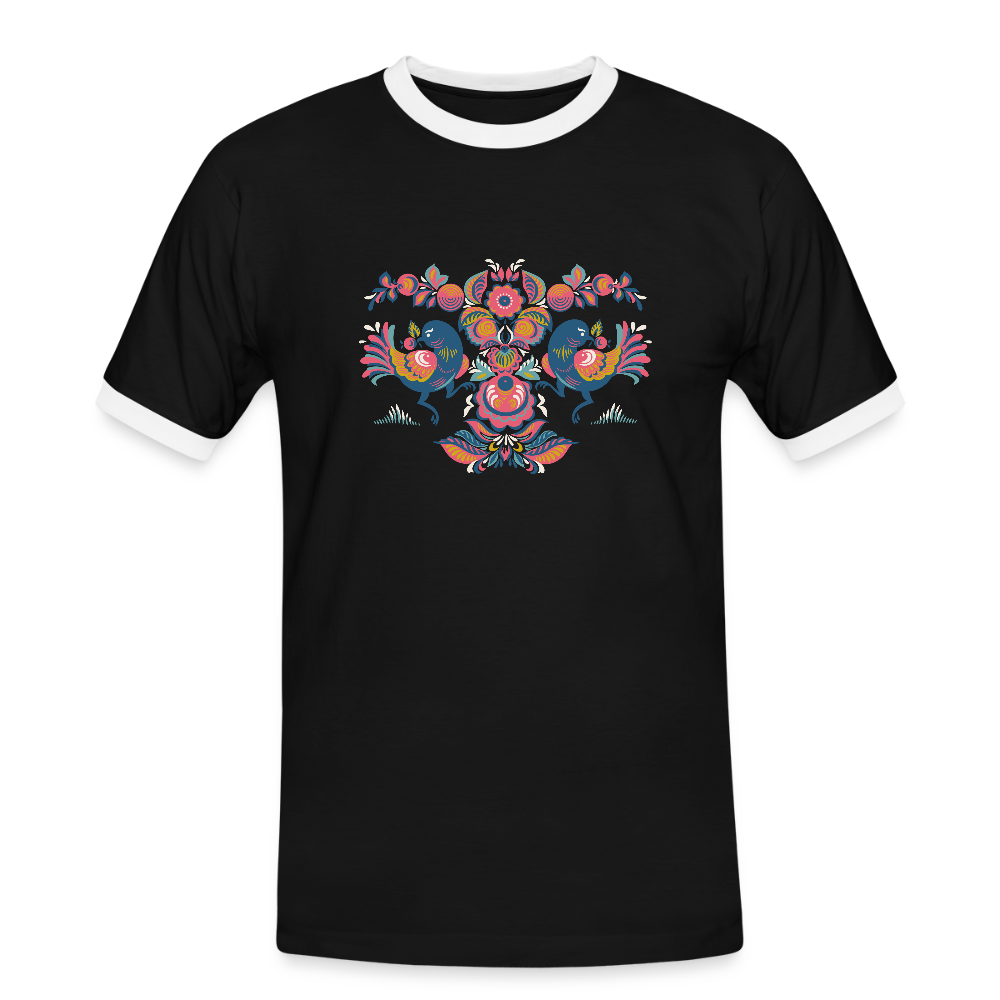 Mannen contrastshirt - zwart/wit