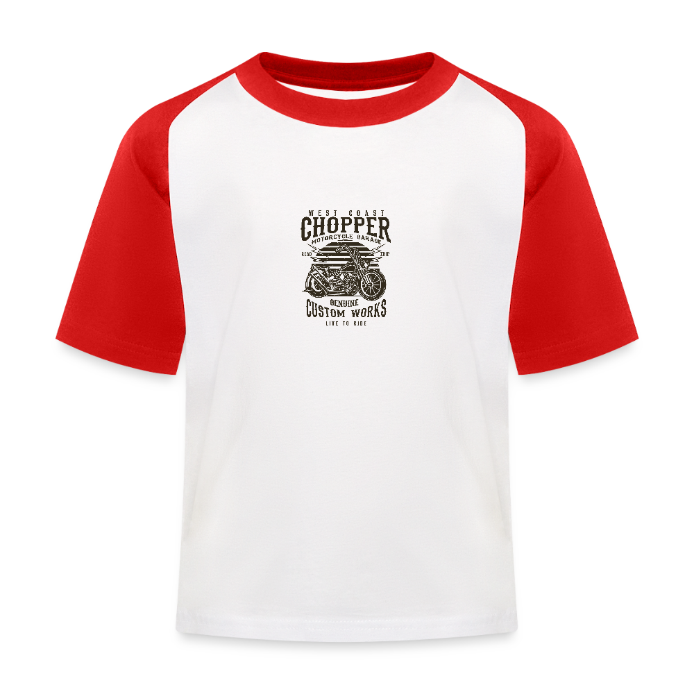 Kinderen baseball T-shirt - wit/rood