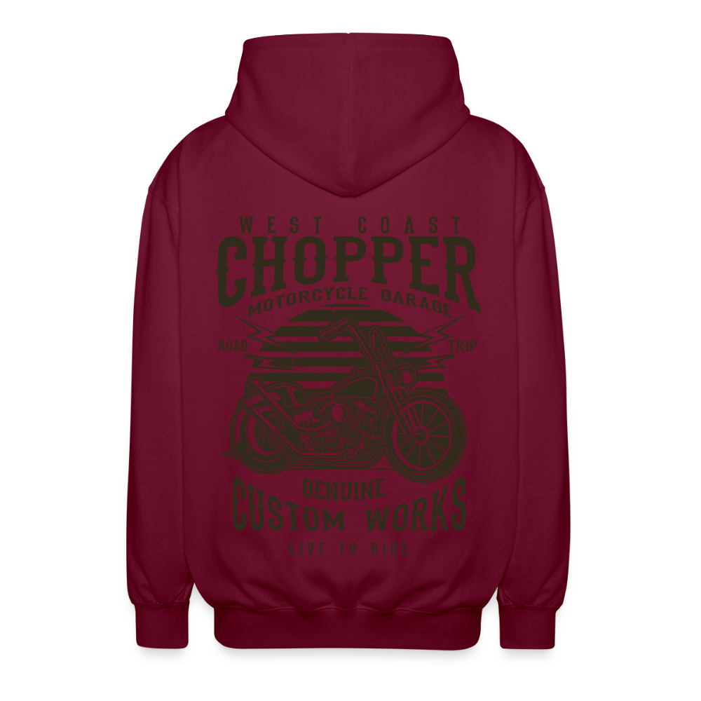 Uniseks zip hoodie - bordeaux