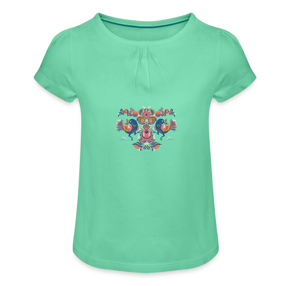 Meisjes-T-shirt met plooien - mintgroen