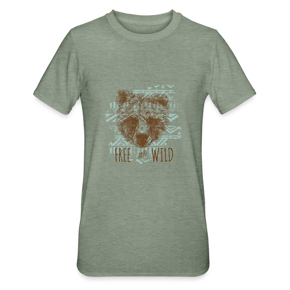 Unisex Polycotton T-shirt - legergroen gemêleerd