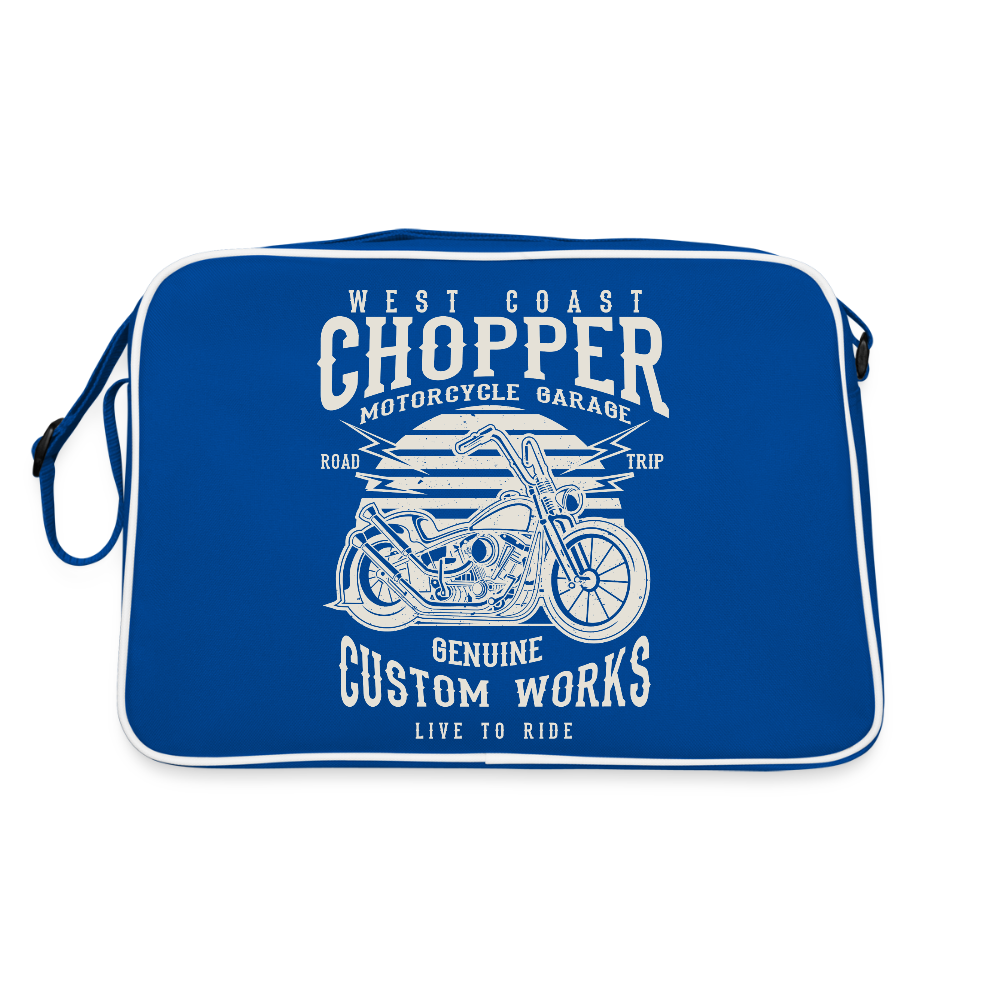 Retro-tas - blauw/wit