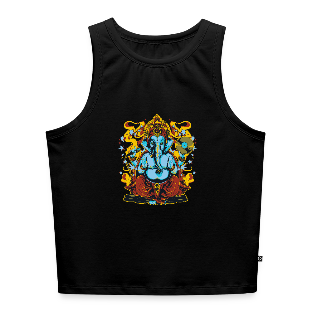Vrouwen cropped tanktop - zwart