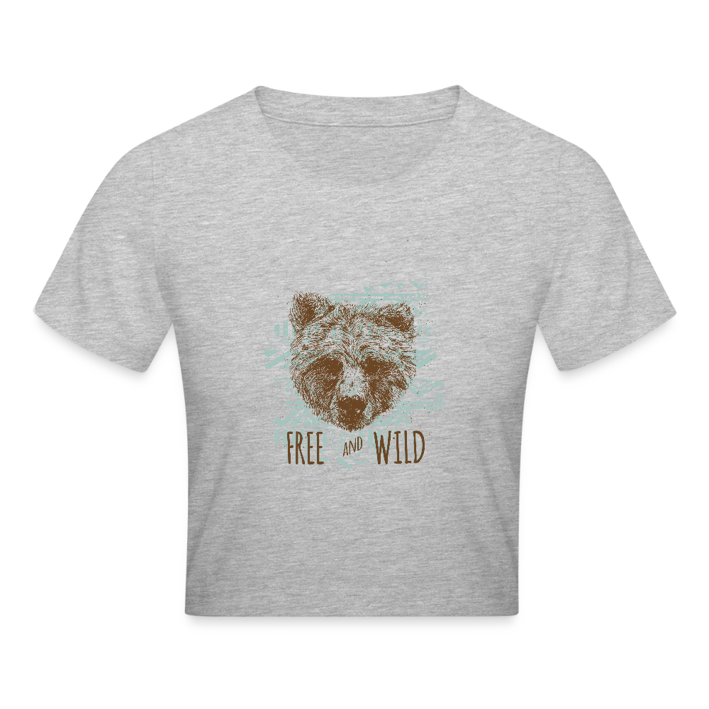 Cropped T-Shirt - grijs gemêleerd