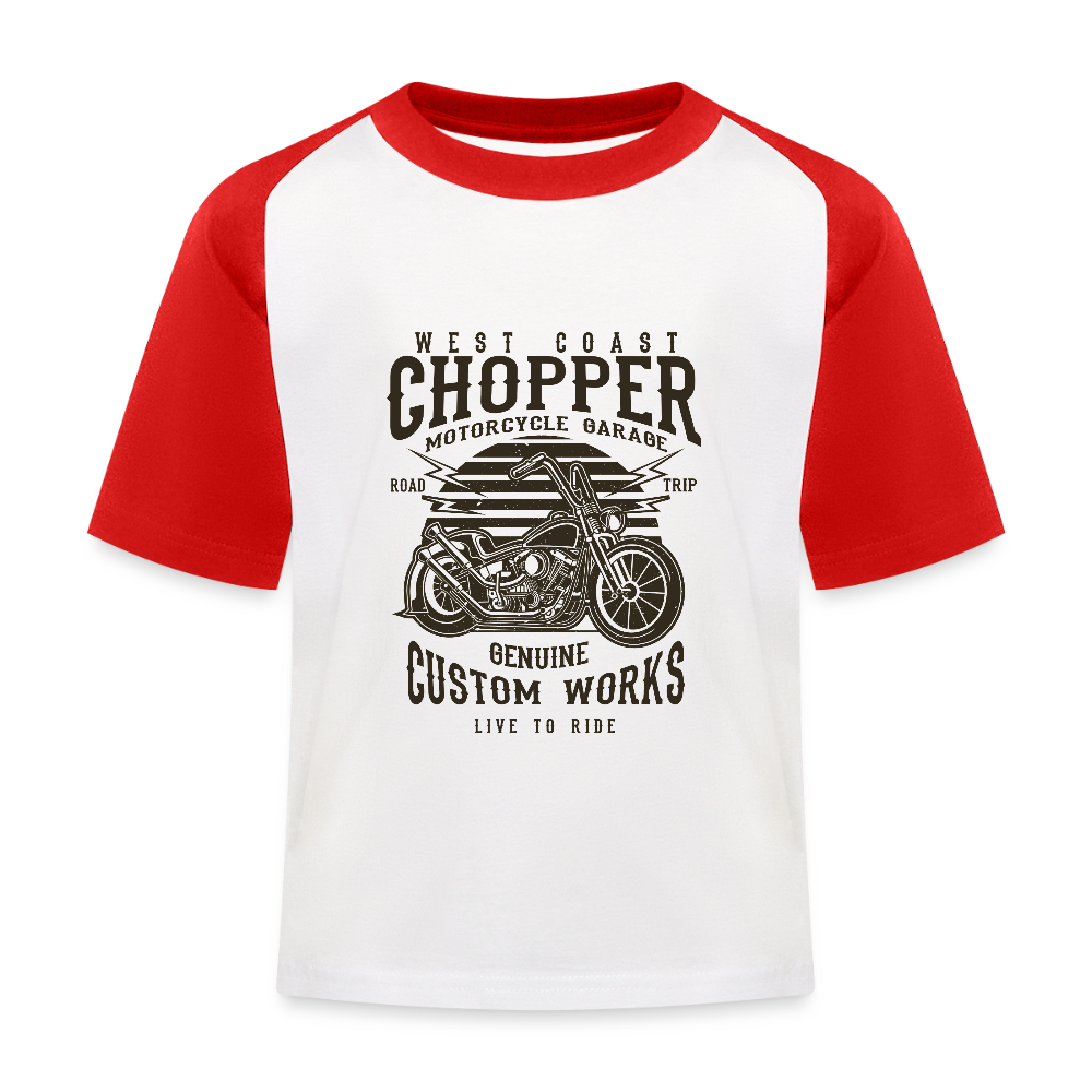 Kinderen baseball T-shirt - wit/rood
