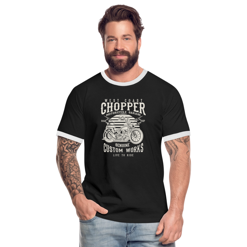 Mannen contrastshirt - zwart/wit