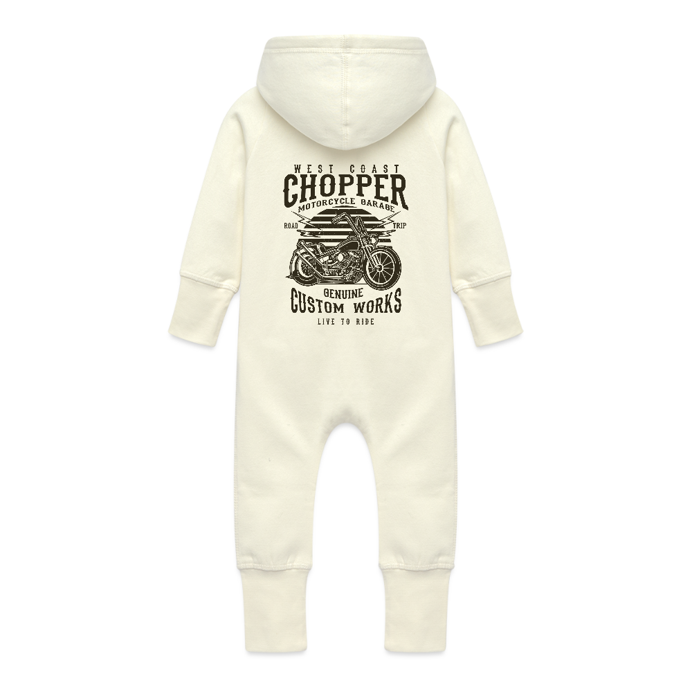 Baby bio sweat kruippakje met capuchon - vanille-milchshake