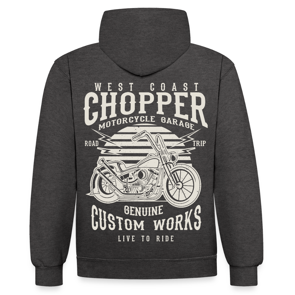 Contrast hoodie - antraciet/zwart