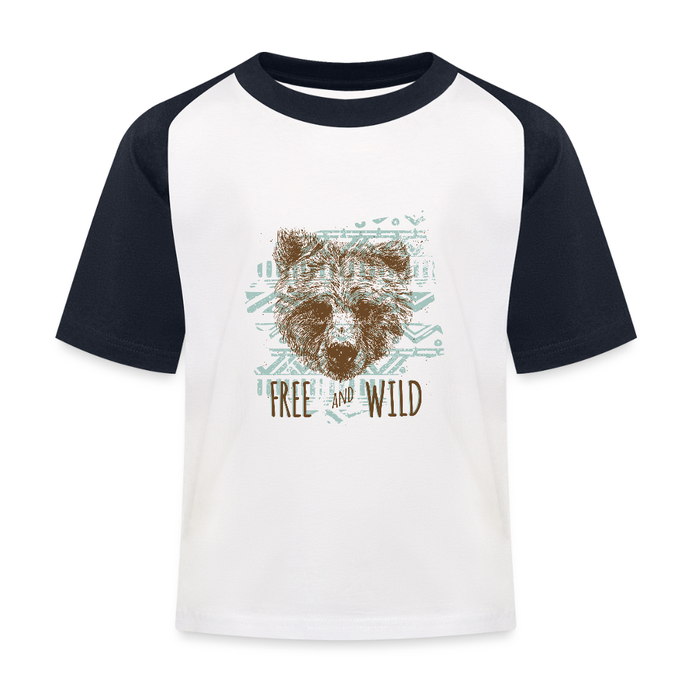 Kinderen baseball T-shirt - wit/navy