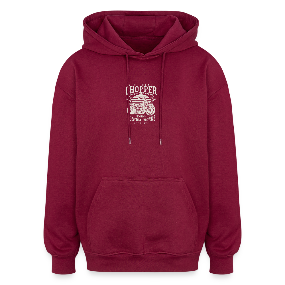Oversized uniseks hoodie - bourgognerood