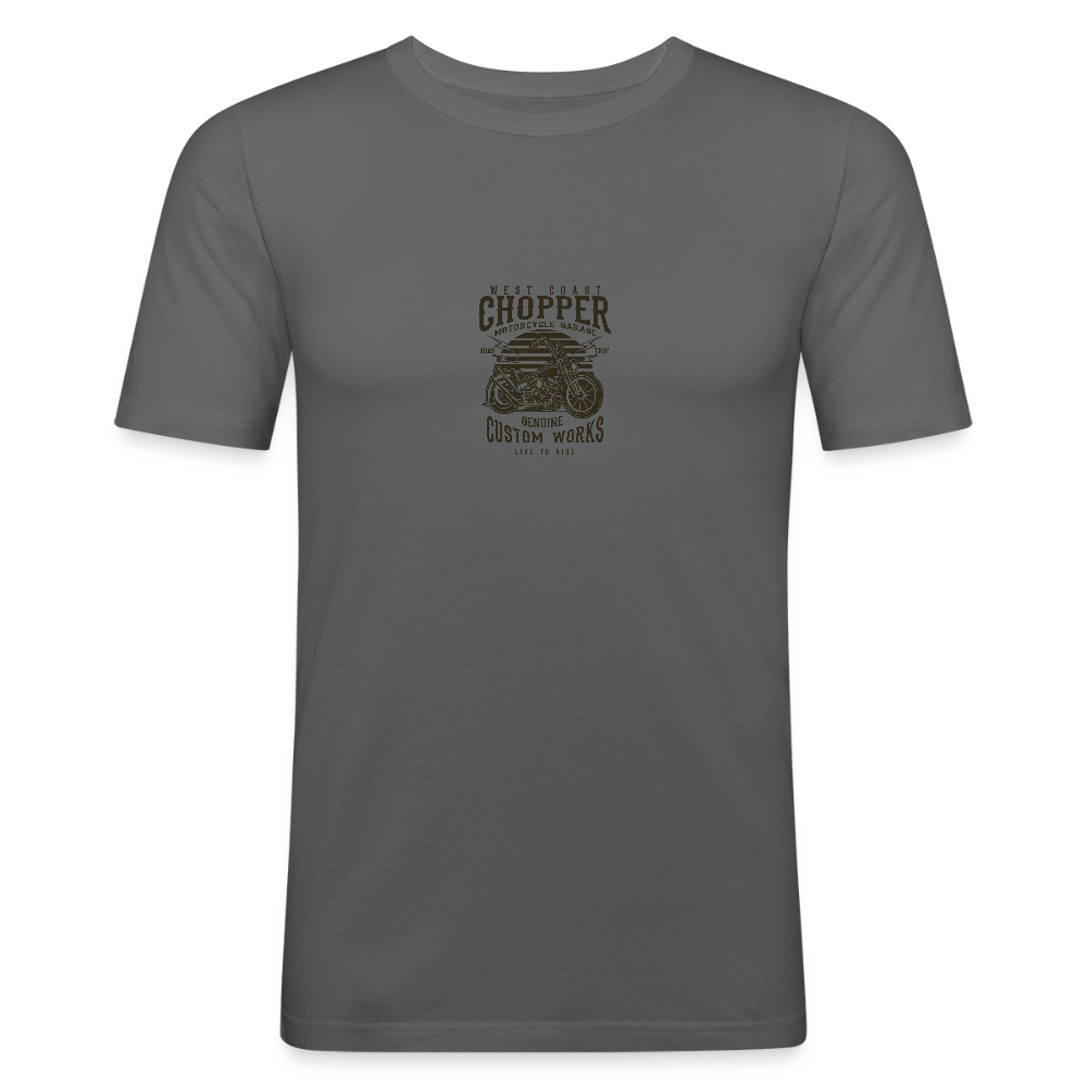 Mannen slim fit T-shirt - grafietgrijs