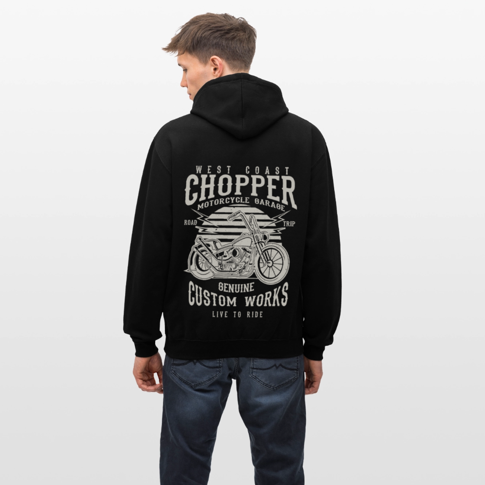 Contrast hoodie - zwart/grijs gemêleerd