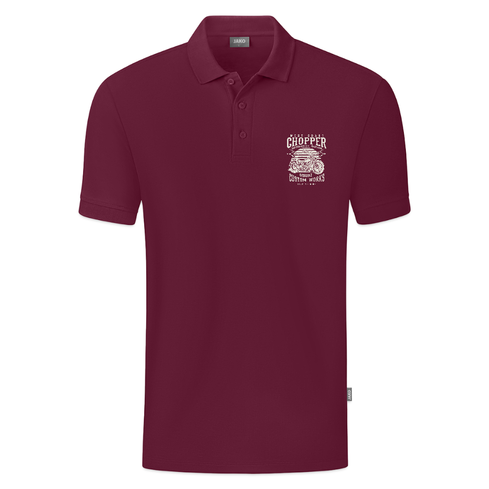 JAKO Mannen Polo Organic - wijnrood