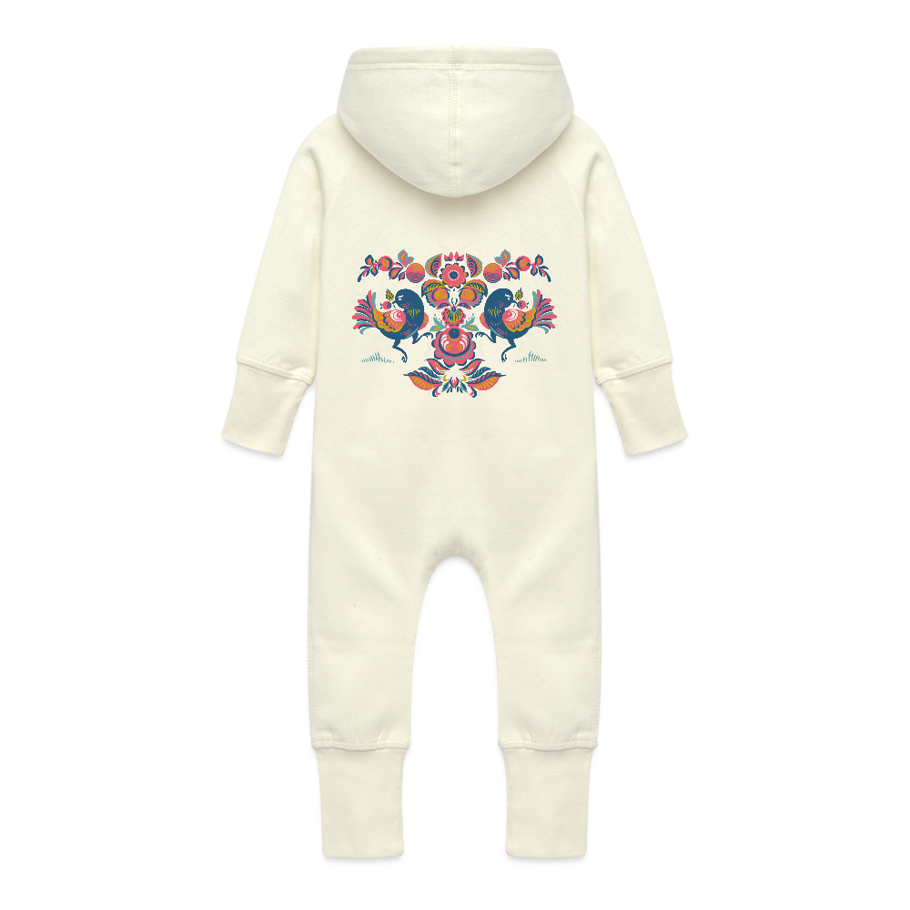 Baby bio sweat kruippakje met capuchon - vanille-milchshake