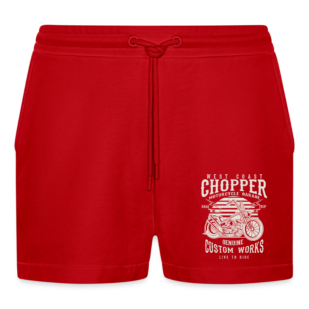 Organic relaxed cropped shorts made in EU - rood