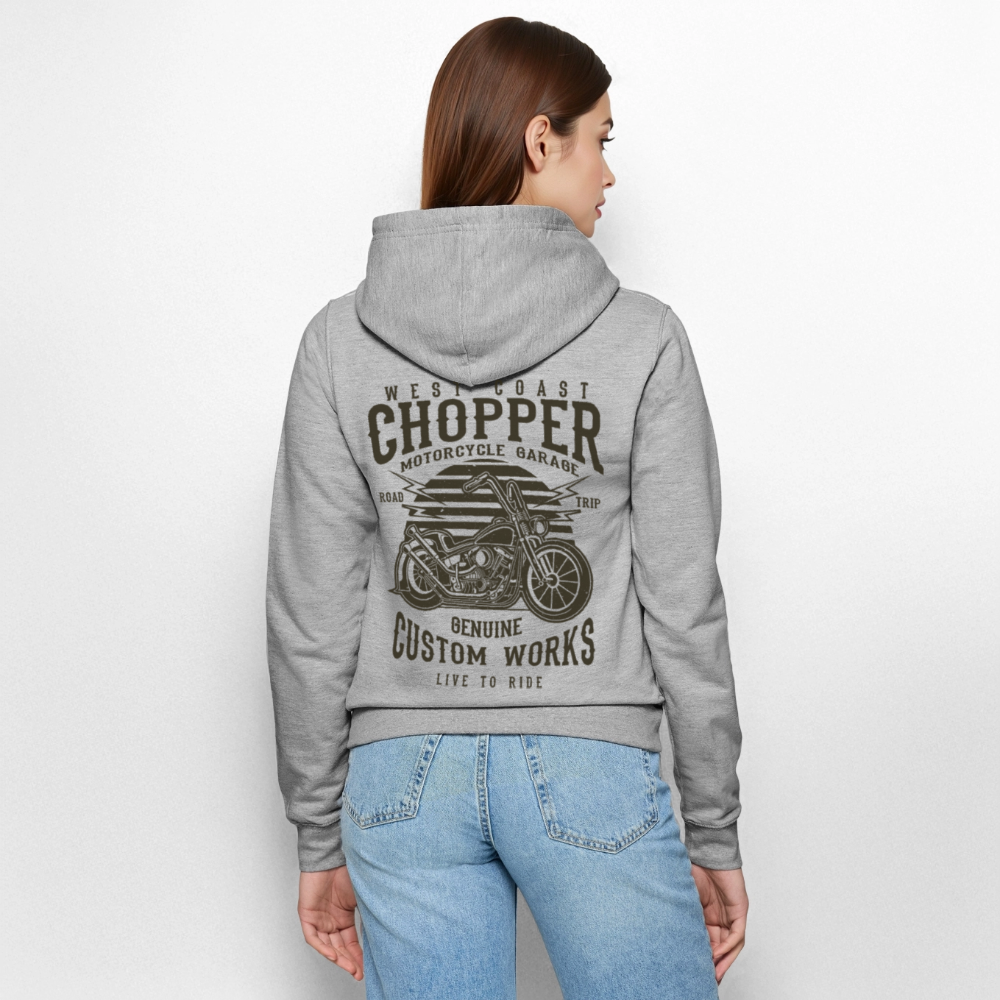 Vrouwen ziphoodie - grijs gemêleerd