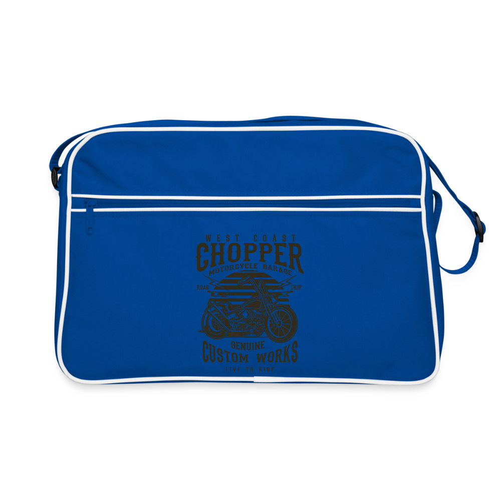 Retro-tas - blauw/wit
