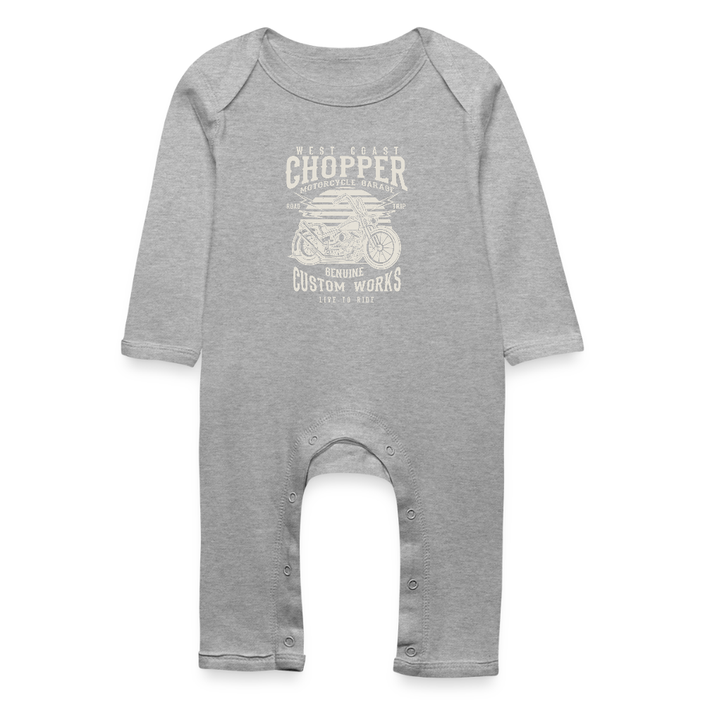 Baby bio kruippakje - grijs gemêleerd