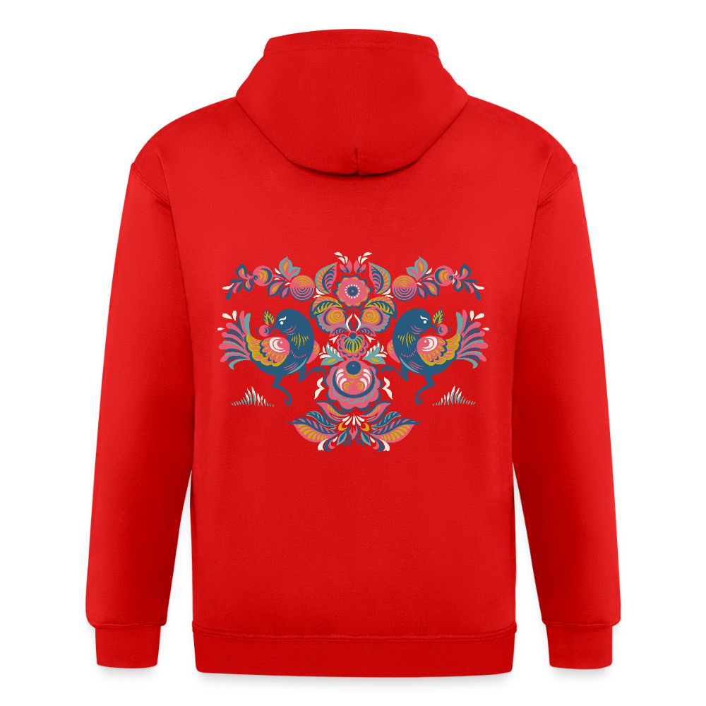 Mannenjack Heavyweight met capuchon - rood
