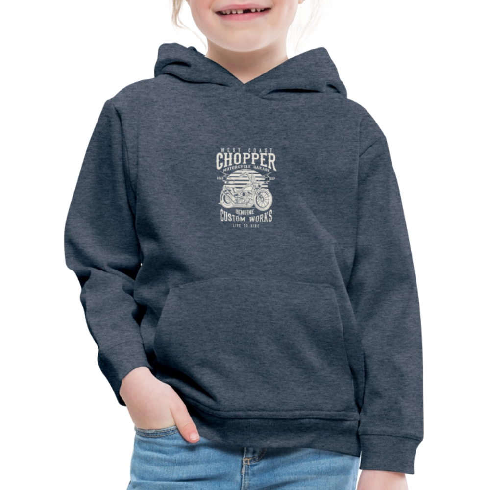 Kinderen trui Premium met capuchon - jeansblauw
