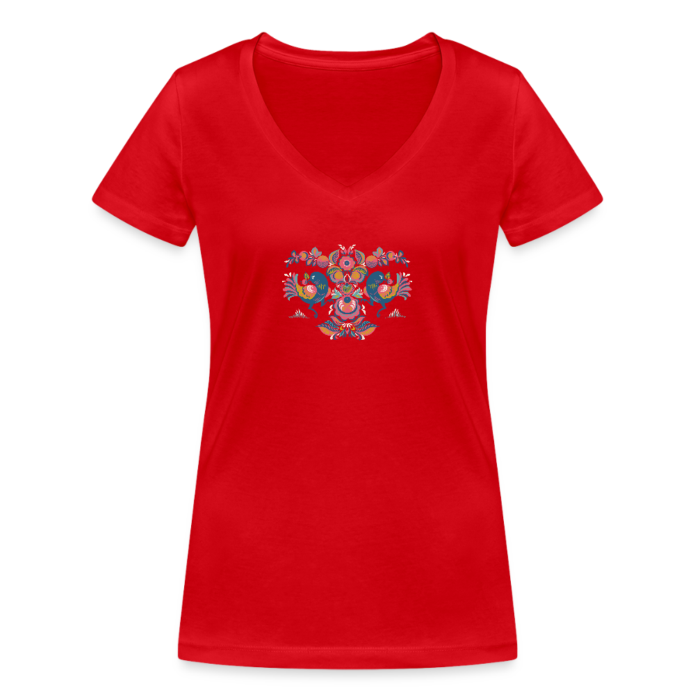 Vrouwen bio T-shirt met V-hals van Stanley & Stella - rood