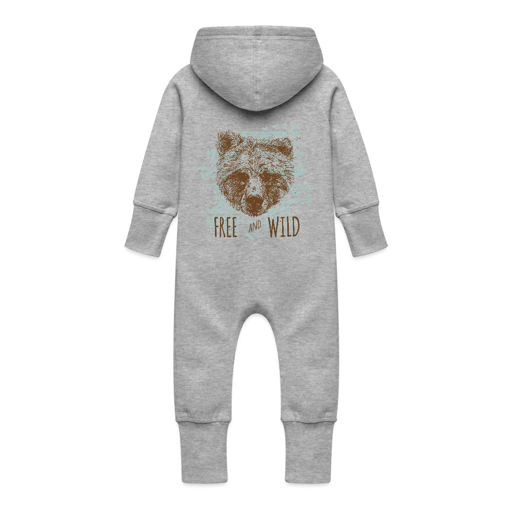 Baby bio sweat kruippakje met capuchon - grijs gemêleerd