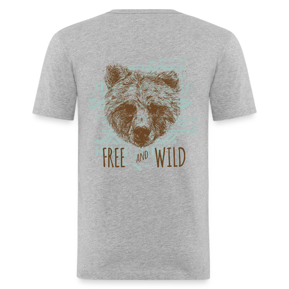Mannen slim fit T-shirt - grijs gemêleerd