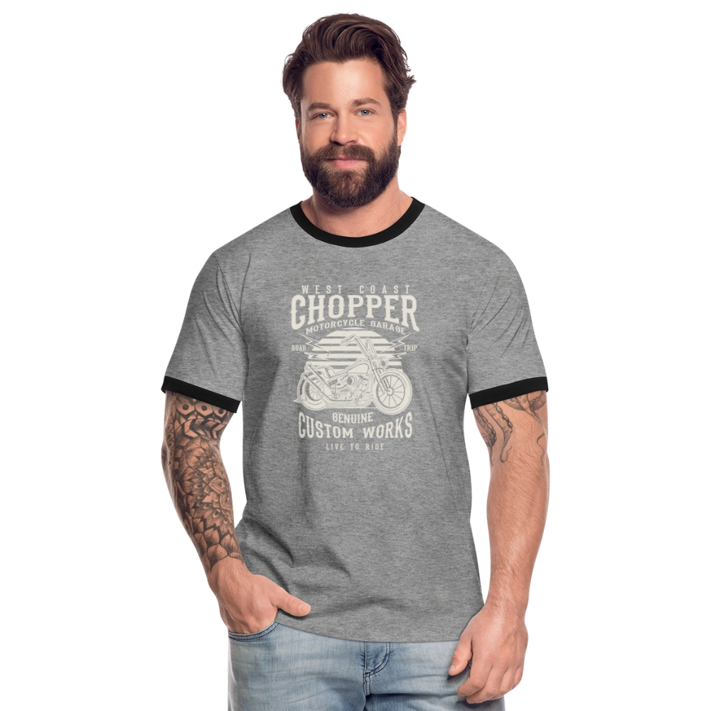 Mannen contrastshirt - grijs gemêleerd/zwart