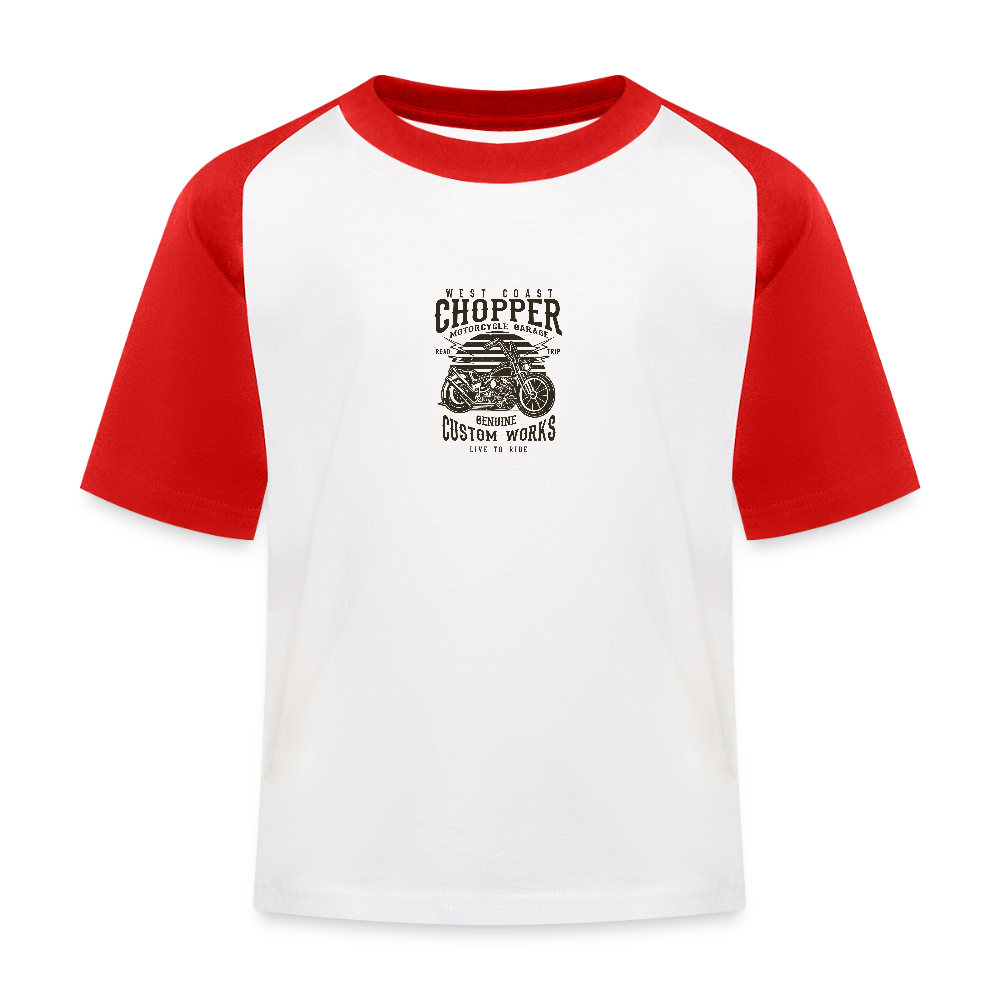 Kinderen baseball T-shirt - wit/rood