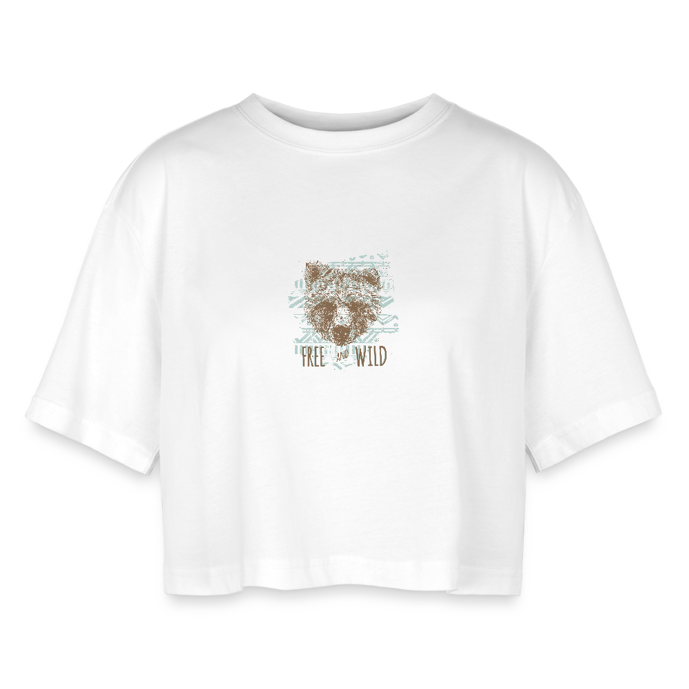 Vrouwen oversized cropped T-shirt - wit