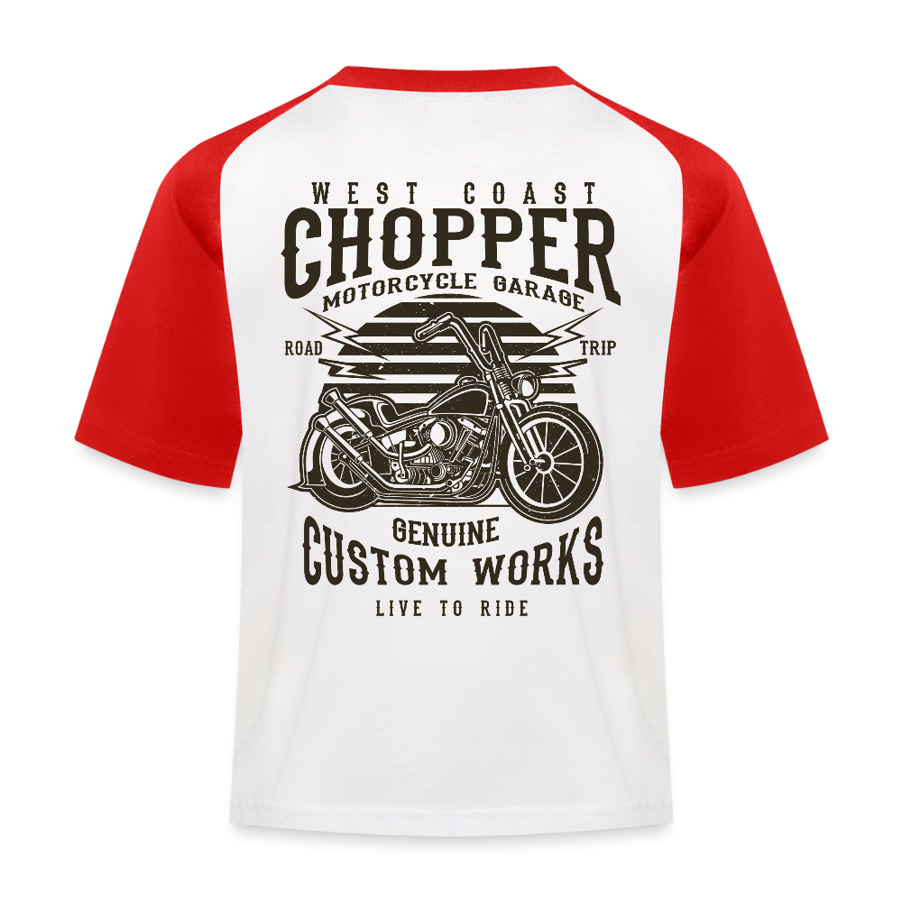 Kinderen baseball T-shirt - wit/rood
