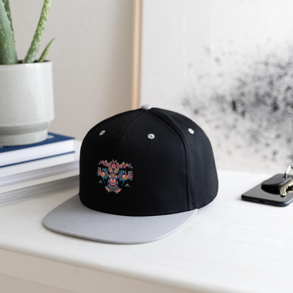 Contrast snapback cap - zwart/grijs