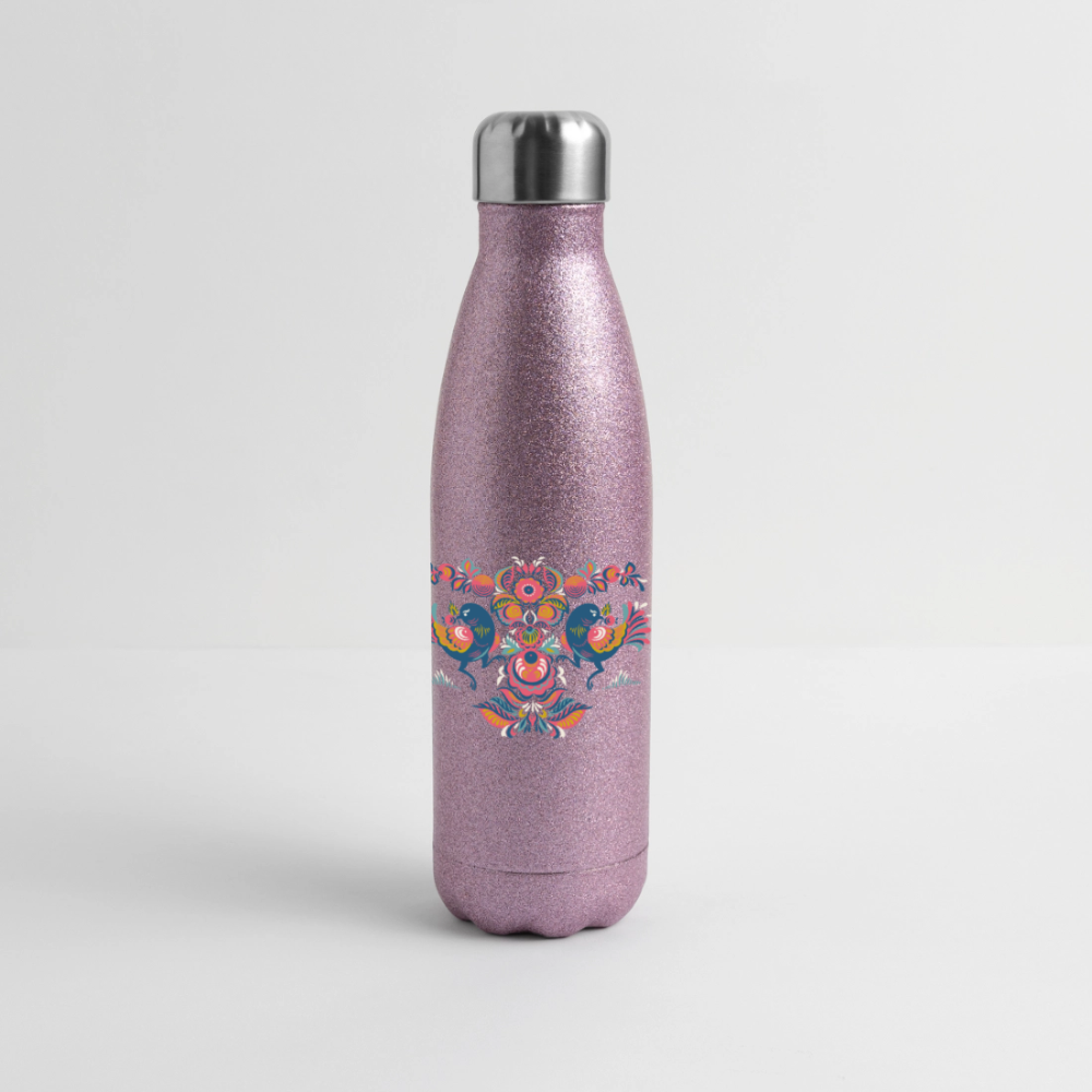 Roestvrijstalen glitter-thermosfles - pink glitter
