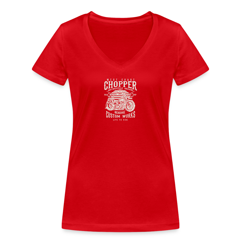 Vrouwen bio T-shirt met V-hals van Stanley & Stella - rood