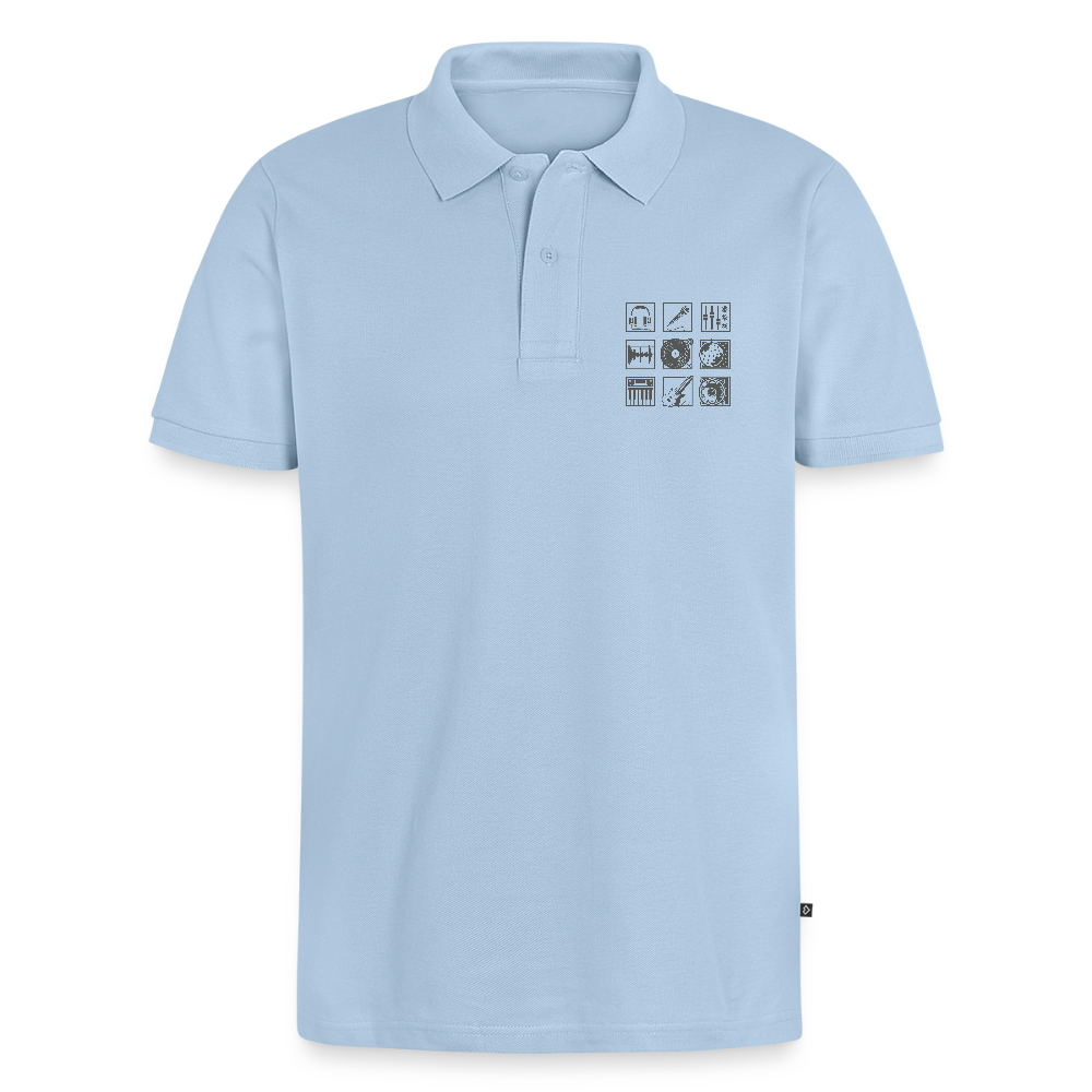 Mannen Premium Bio Poloshirt - lichtblauw