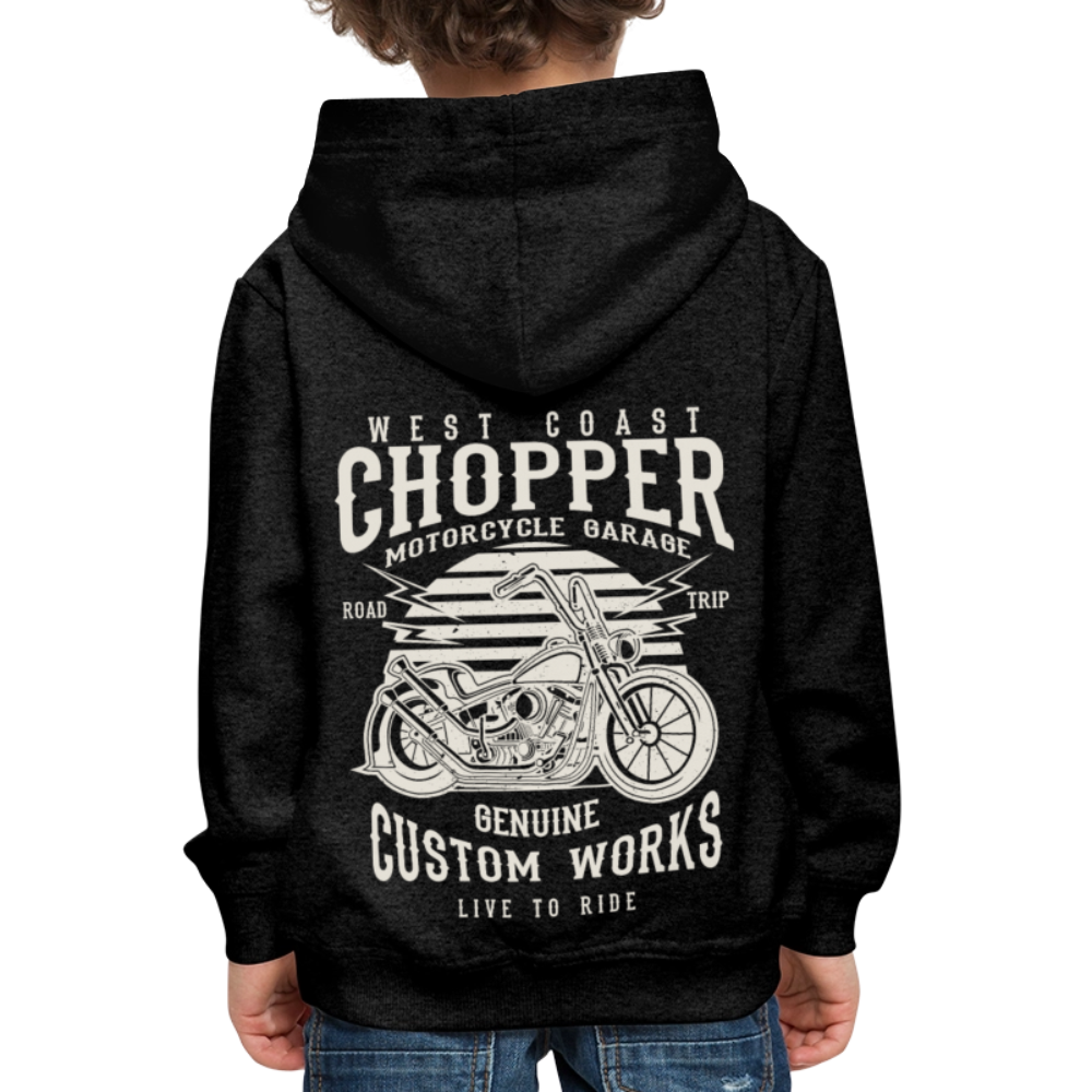 Kinderen trui Premium met capuchon - houtskool
