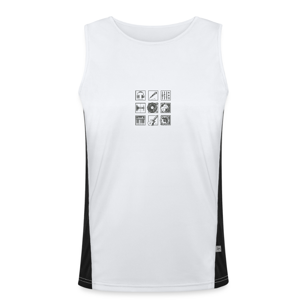 Functionele contrasterende tanktop voor mannen - wit/zwart