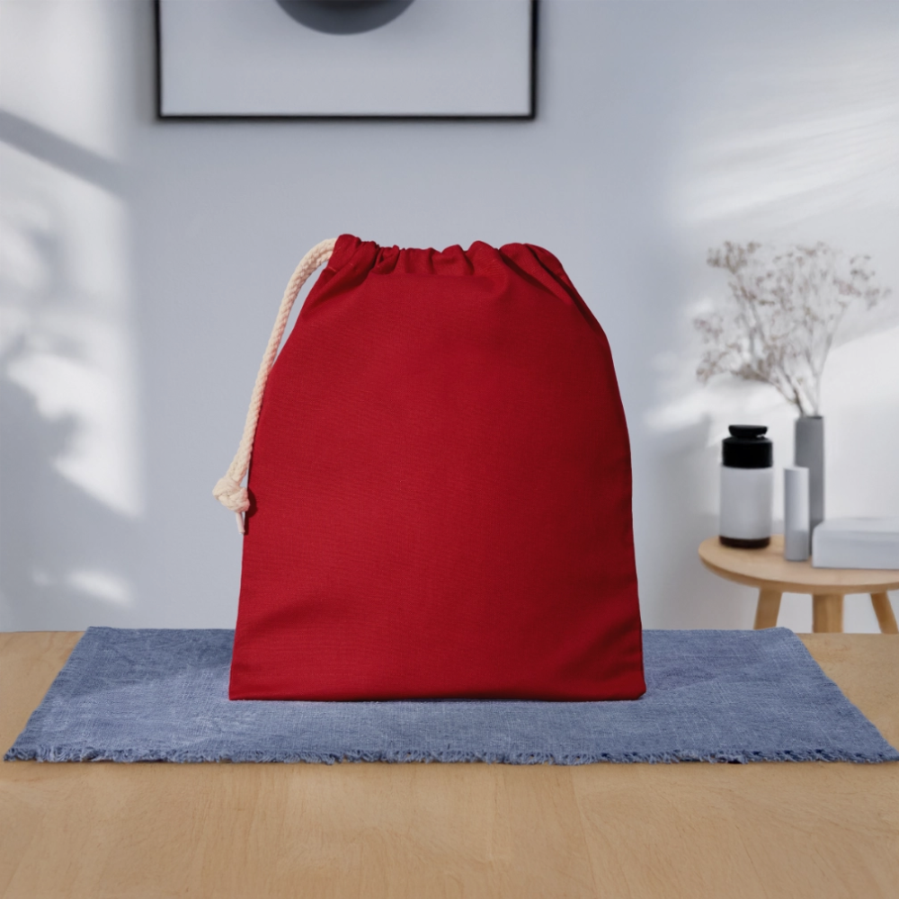 Afsluitbare cadeauzak van katoen (25x30cm) - rood