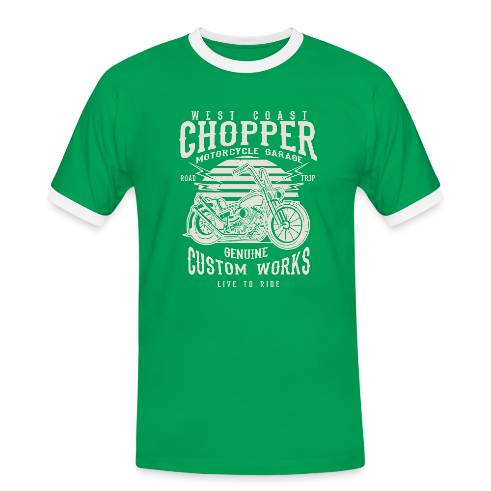 Mannen contrastshirt - kelly groen/wit
